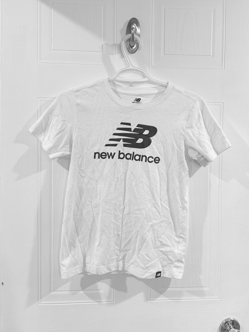 New Balance White Tee with Black Logo
